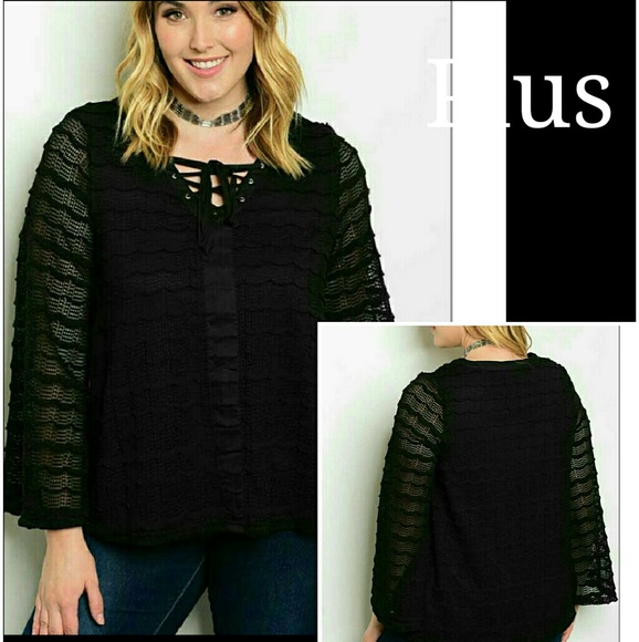 Soieblu Tops - 🎉HP🎉 Bell sleeve lace up top